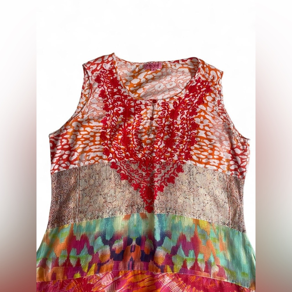 Ruby Yaya Embroidered Patchwork Boho Tunic Top - … - image 5